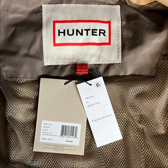 Hunter Women's Tan Hooded Jacket Size XL - Picture 2 of 6
